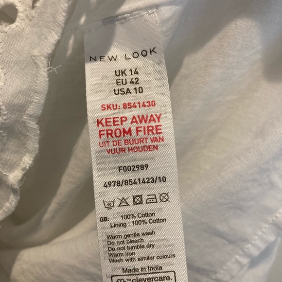 New Look white maxi dress with broderie trim tie strap ladies size 14 new - Picture 4 of 5